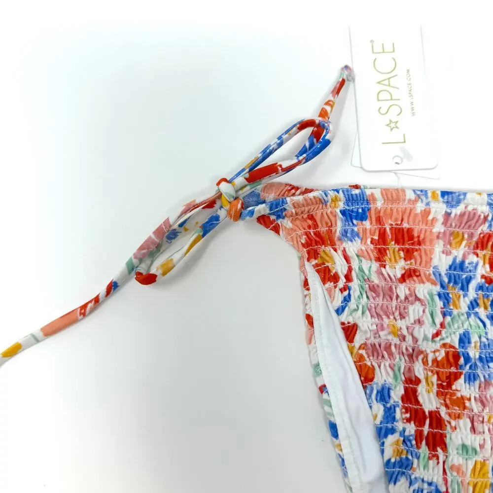 L*SPACE Aubree String Bikini Bottom In Floral Flowers Forever Size Small New